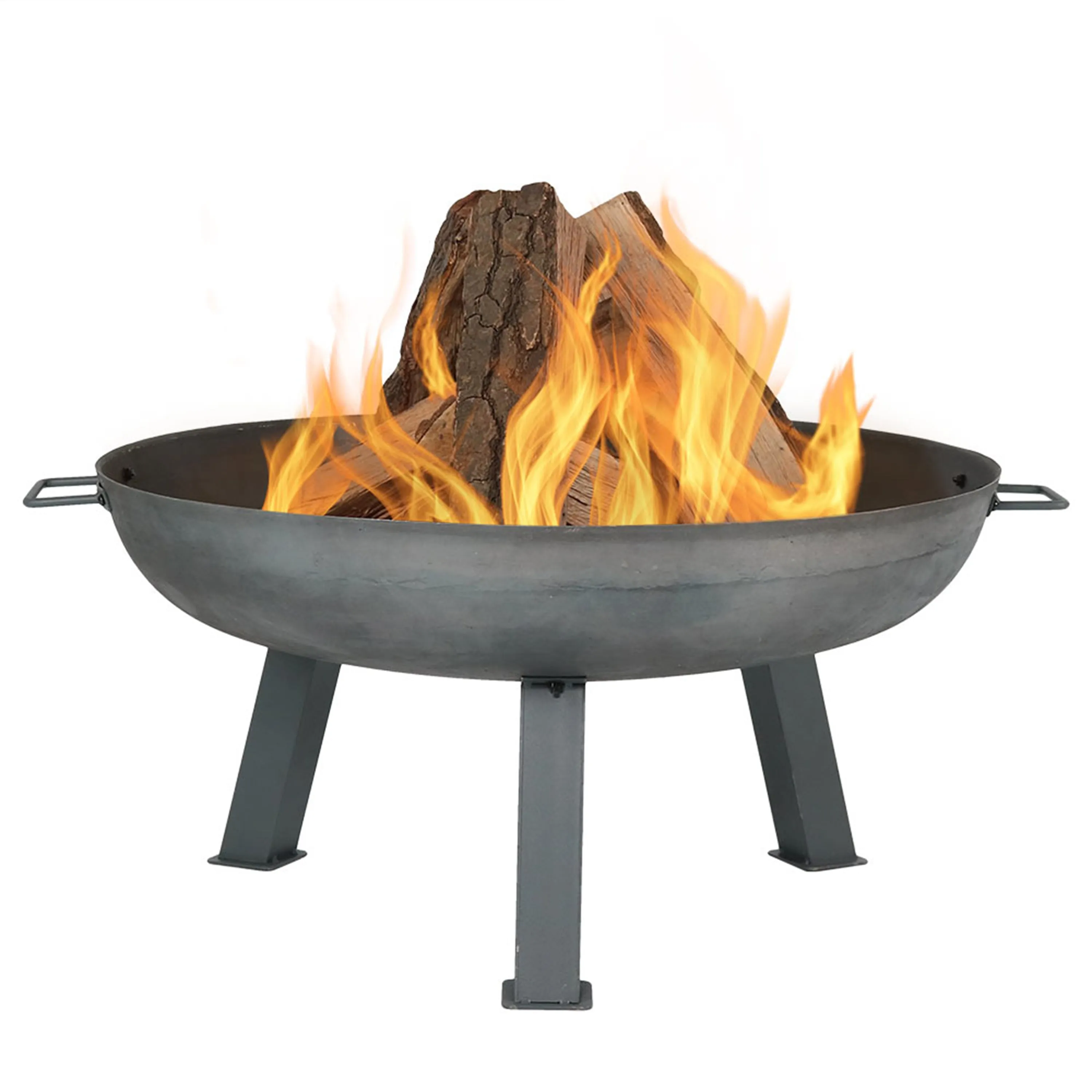 Sunnydaze Rustic Cast Iron Fire Pit Bowl with Stand