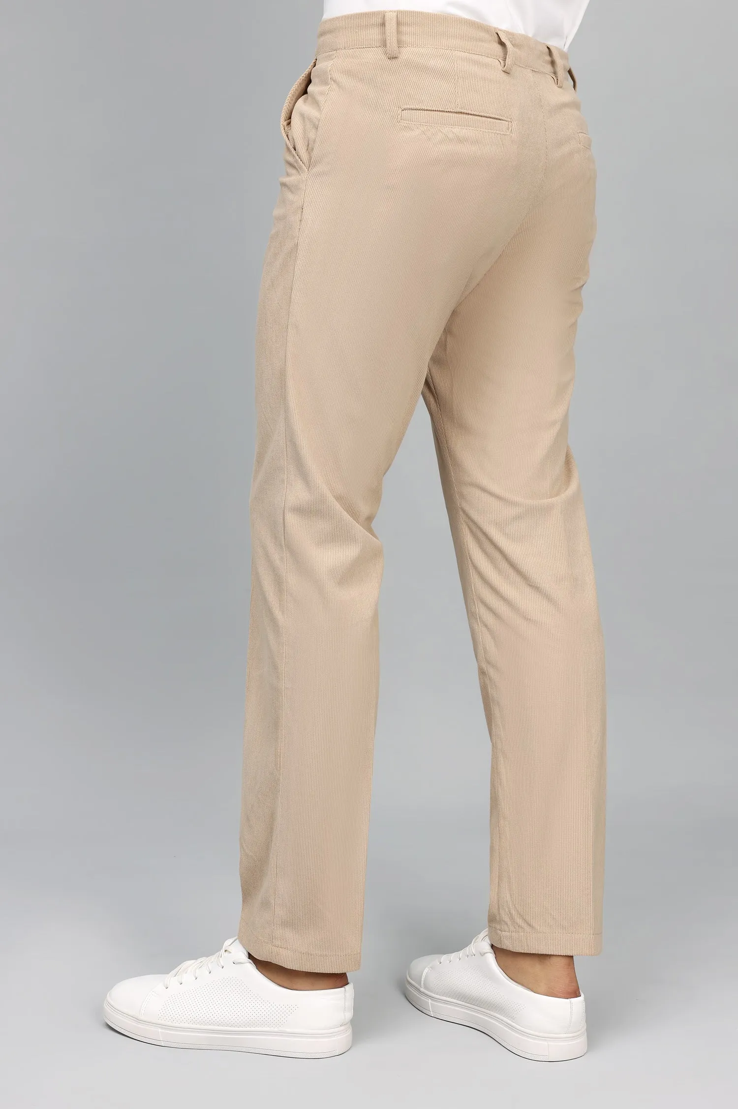 TAILORED CORDUROY PANTS-STONE