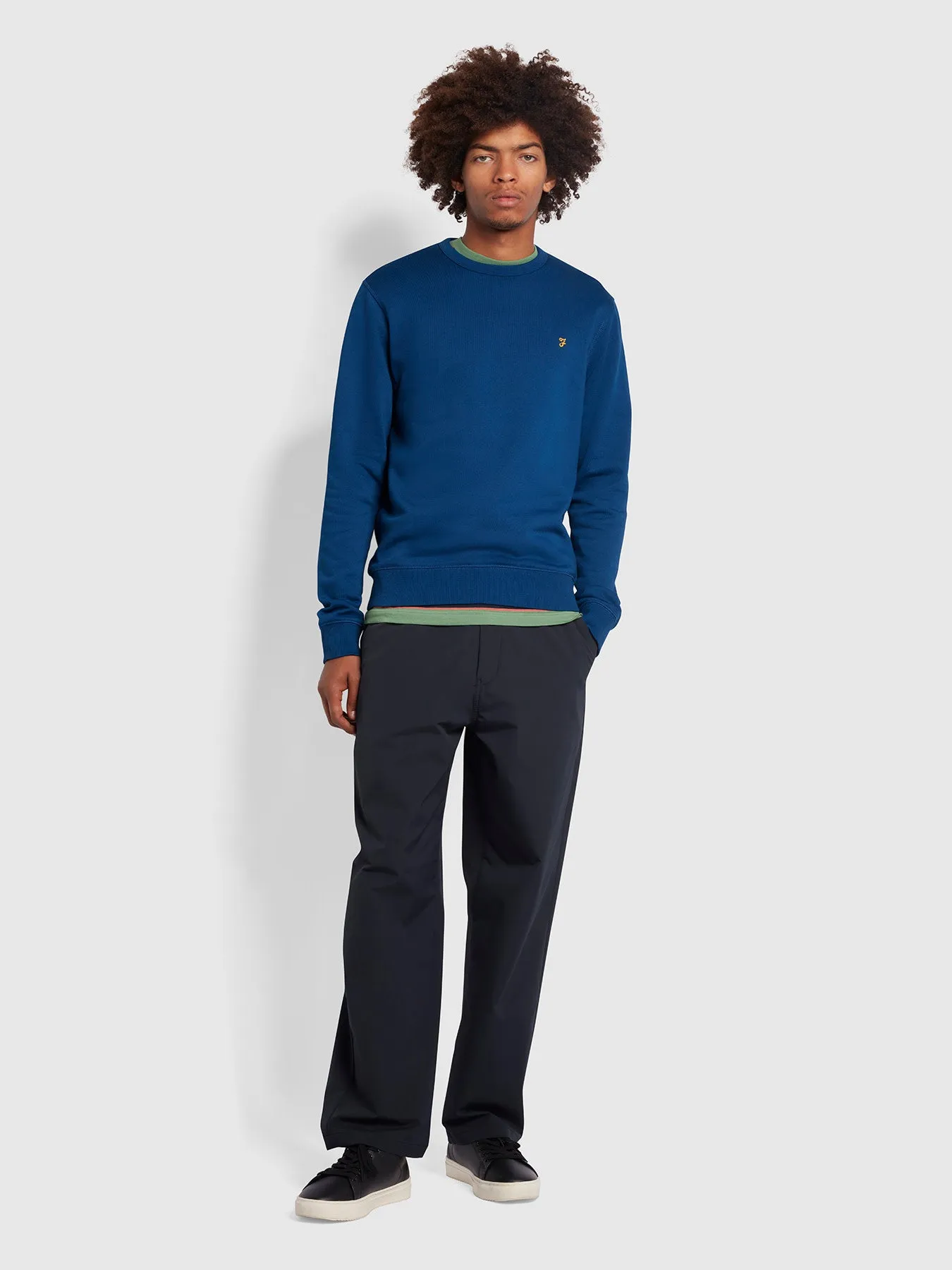 Tim Organic Cotton Crew Neck Sweatshirt In Blue Peony