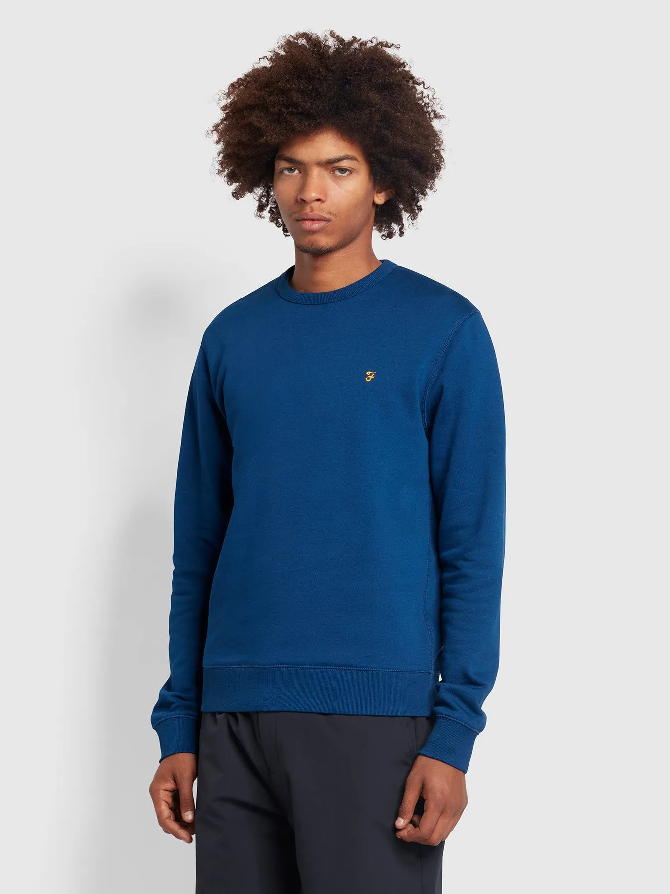 Tim Organic Cotton Crew Neck Sweatshirt In Blue Peony