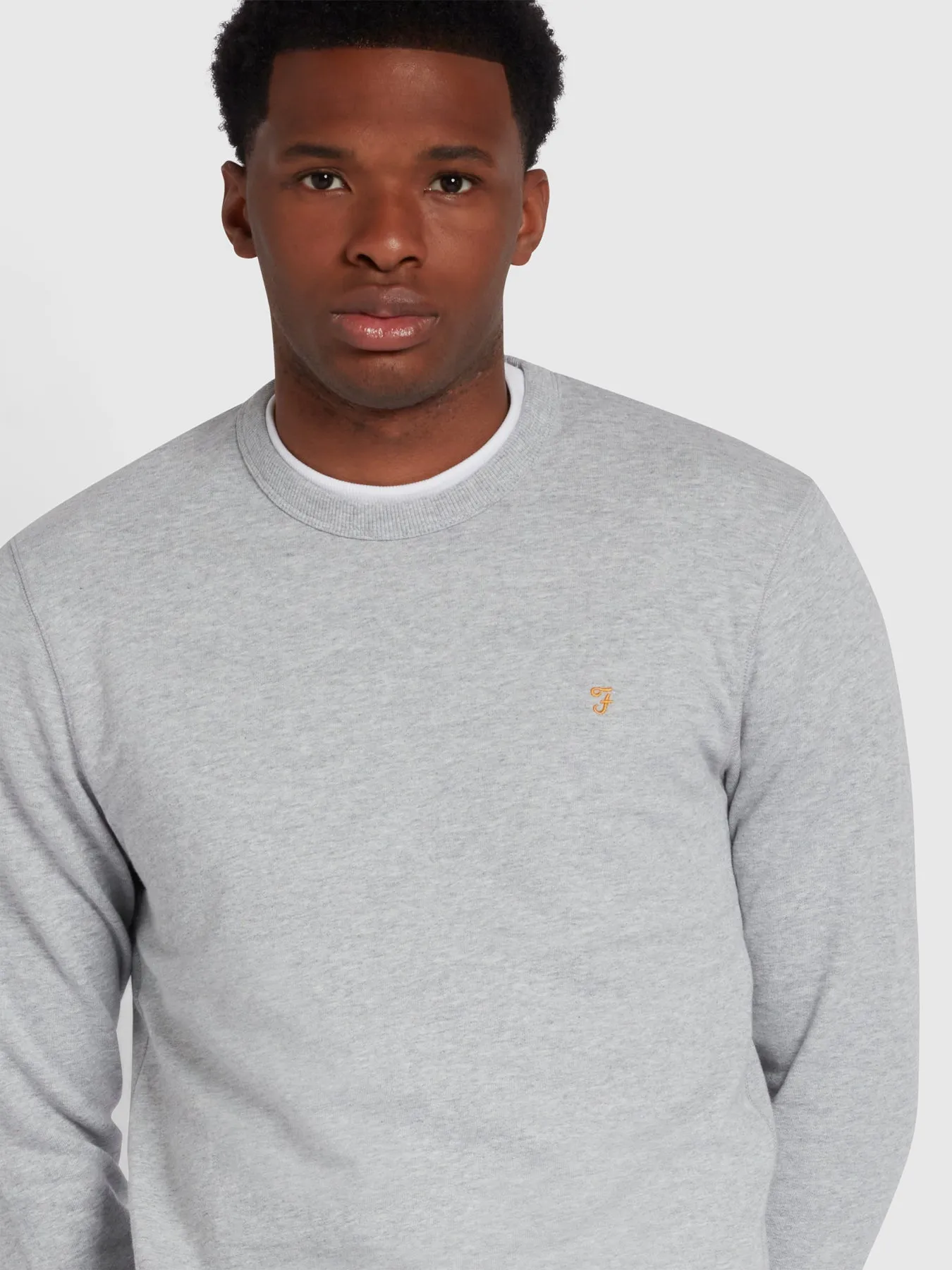 Tim Organic Cotton Crew Neck Sweatshirt In Light Grey Marl