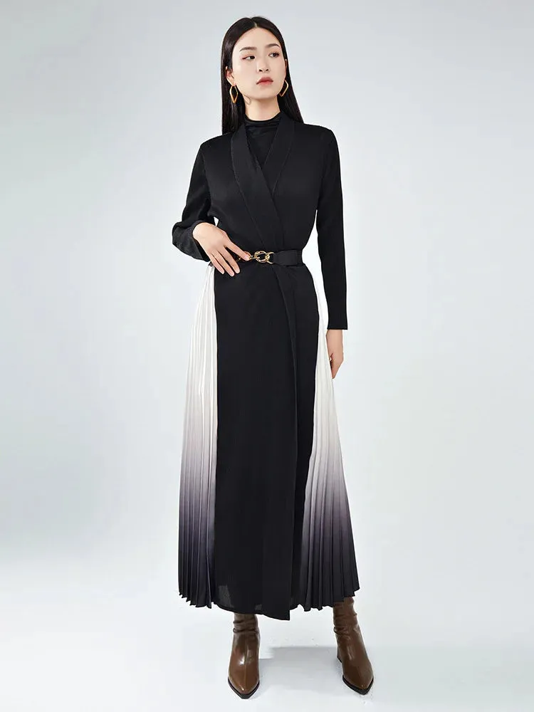 Truly Pleated Long Cardigan in Ombre