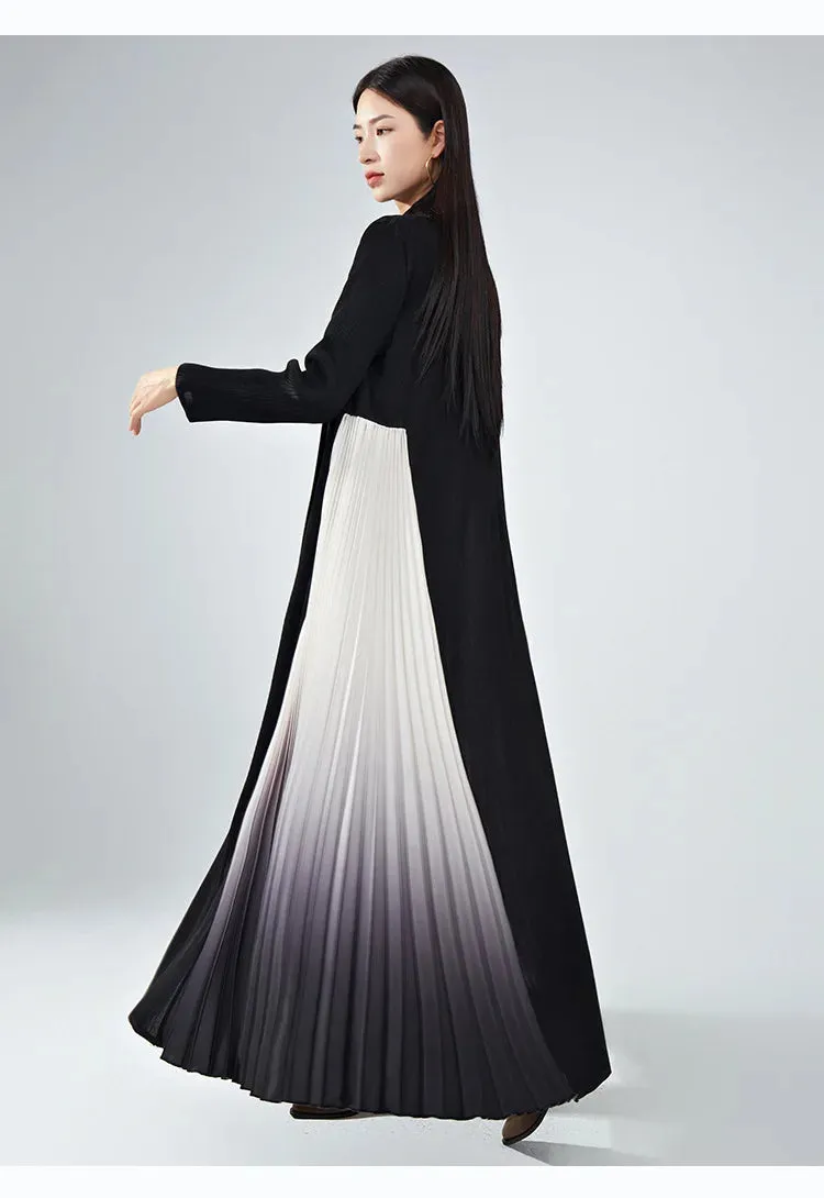 Truly Pleated Long Cardigan in Ombre