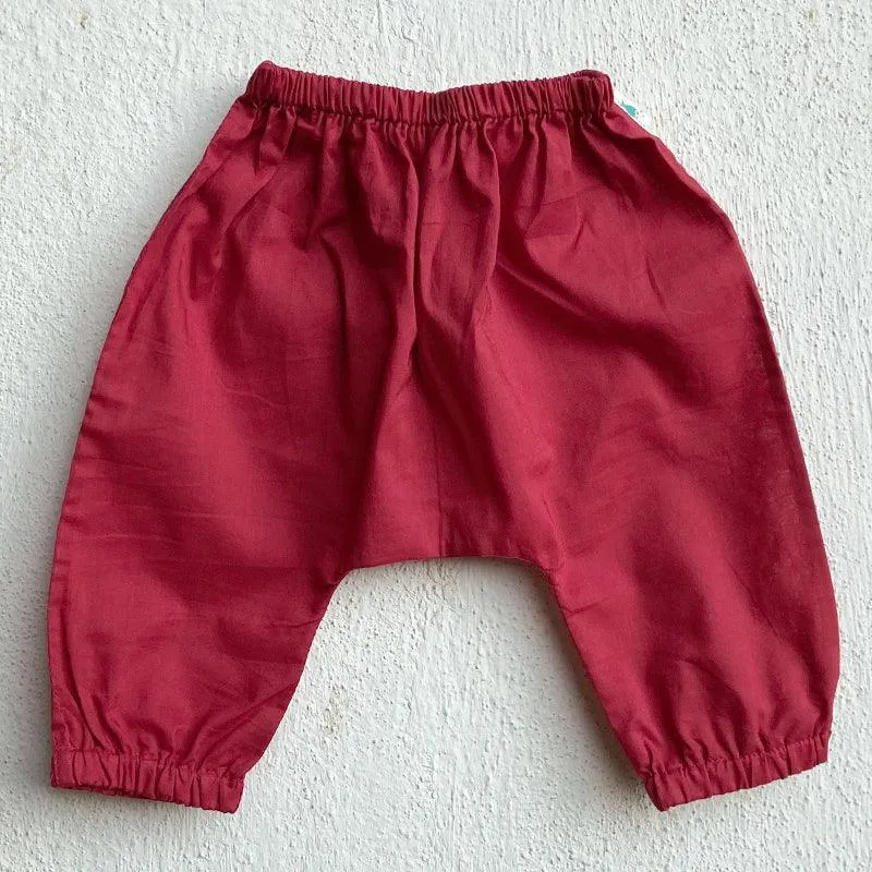 UNISEX ORGANIC KOI PEACH JHABLA WITH RED PANTS