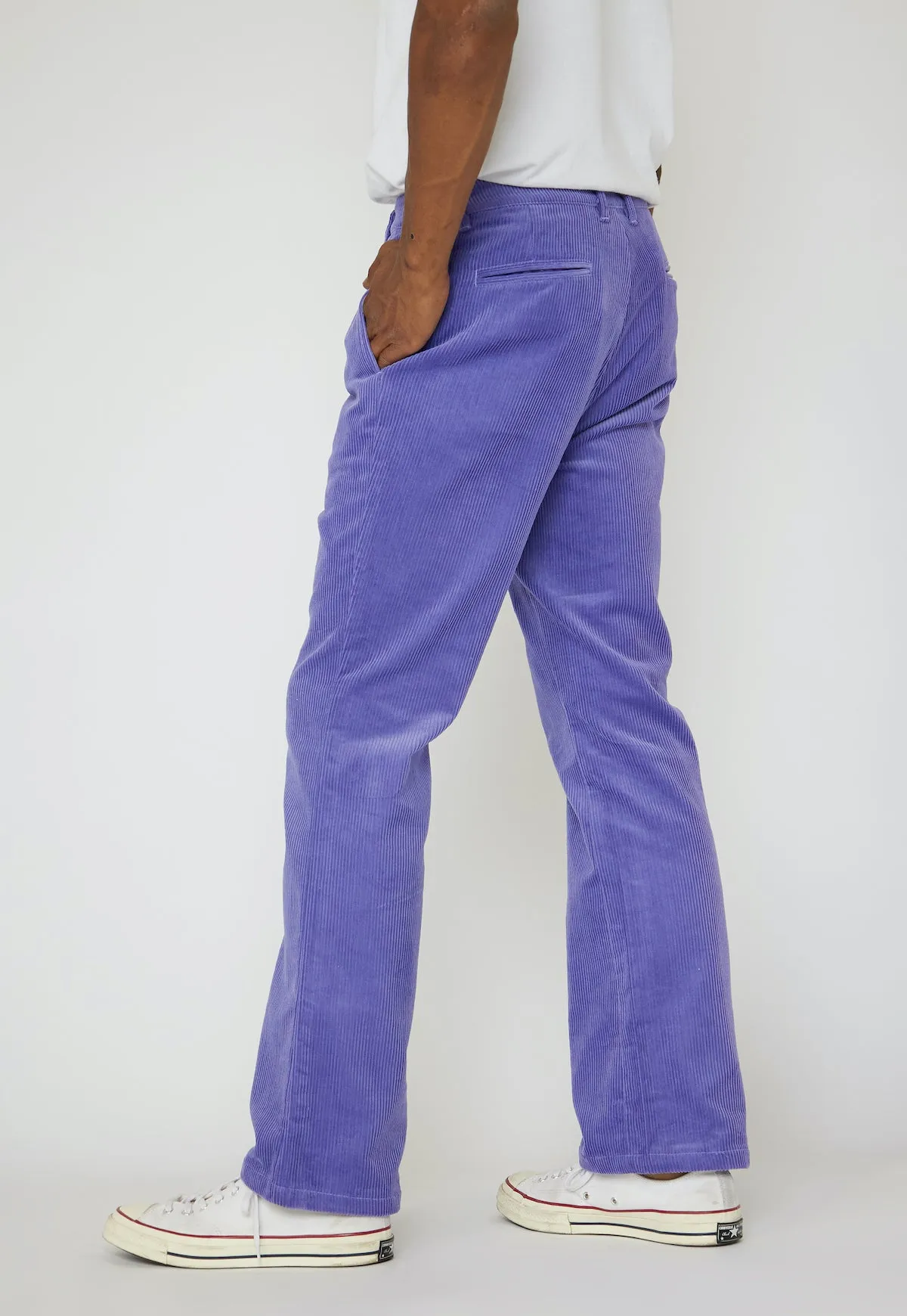 Violet Purple Flared Corduroy Trousers