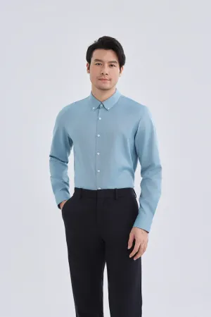 Waterless Dye Button-Down Smart Shirt | Indigo Blue 25239N