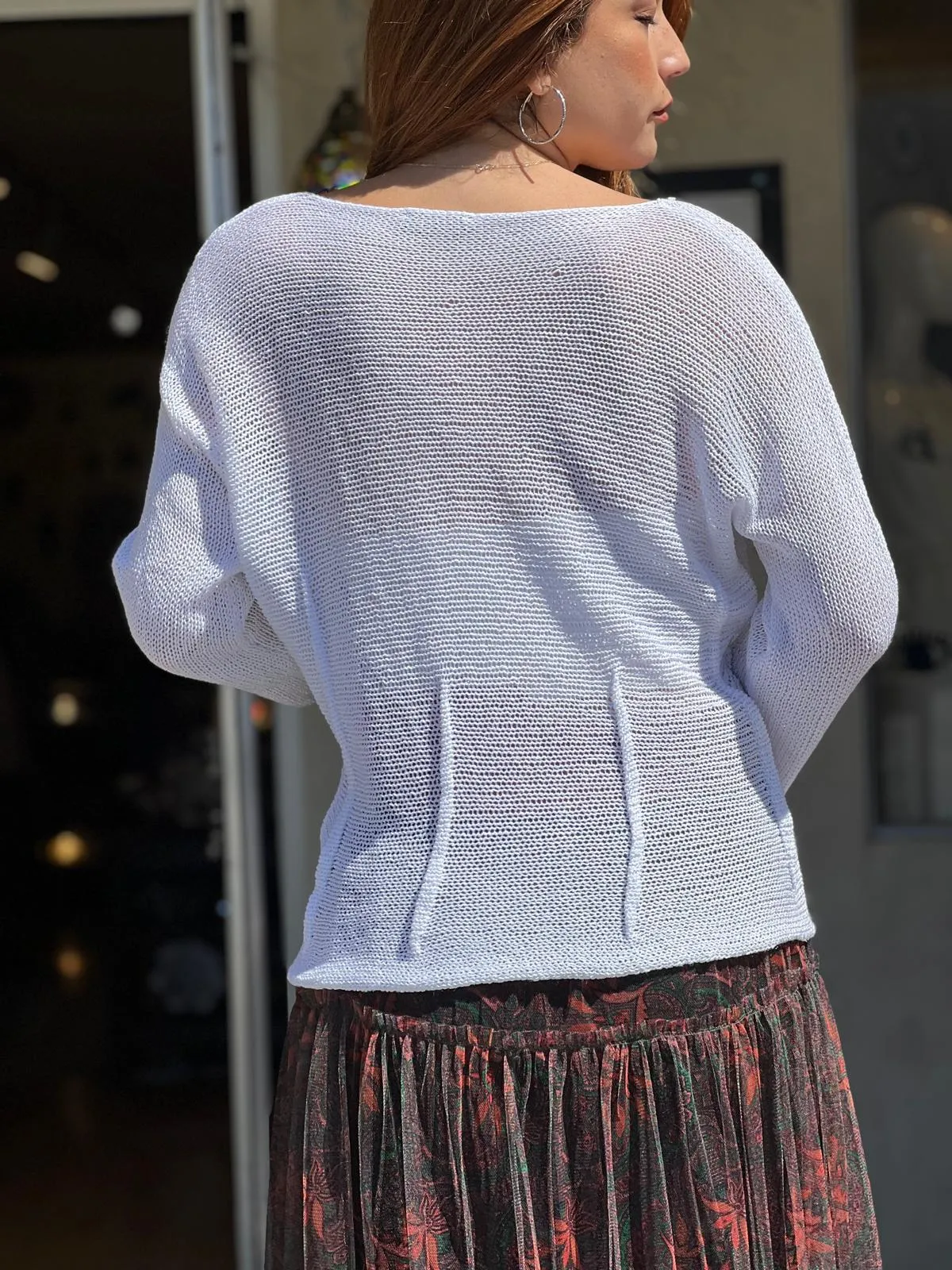 White Knit Blouse