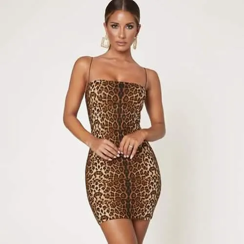 Wildly Chic Animal Print Mini Dress for Women - Perfect for Winter Festivities