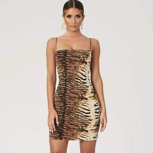 Wildly Chic Animal Print Mini Dress for Women - Perfect for Winter Festivities