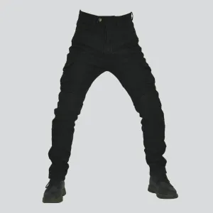 Winter black men's biker jeans