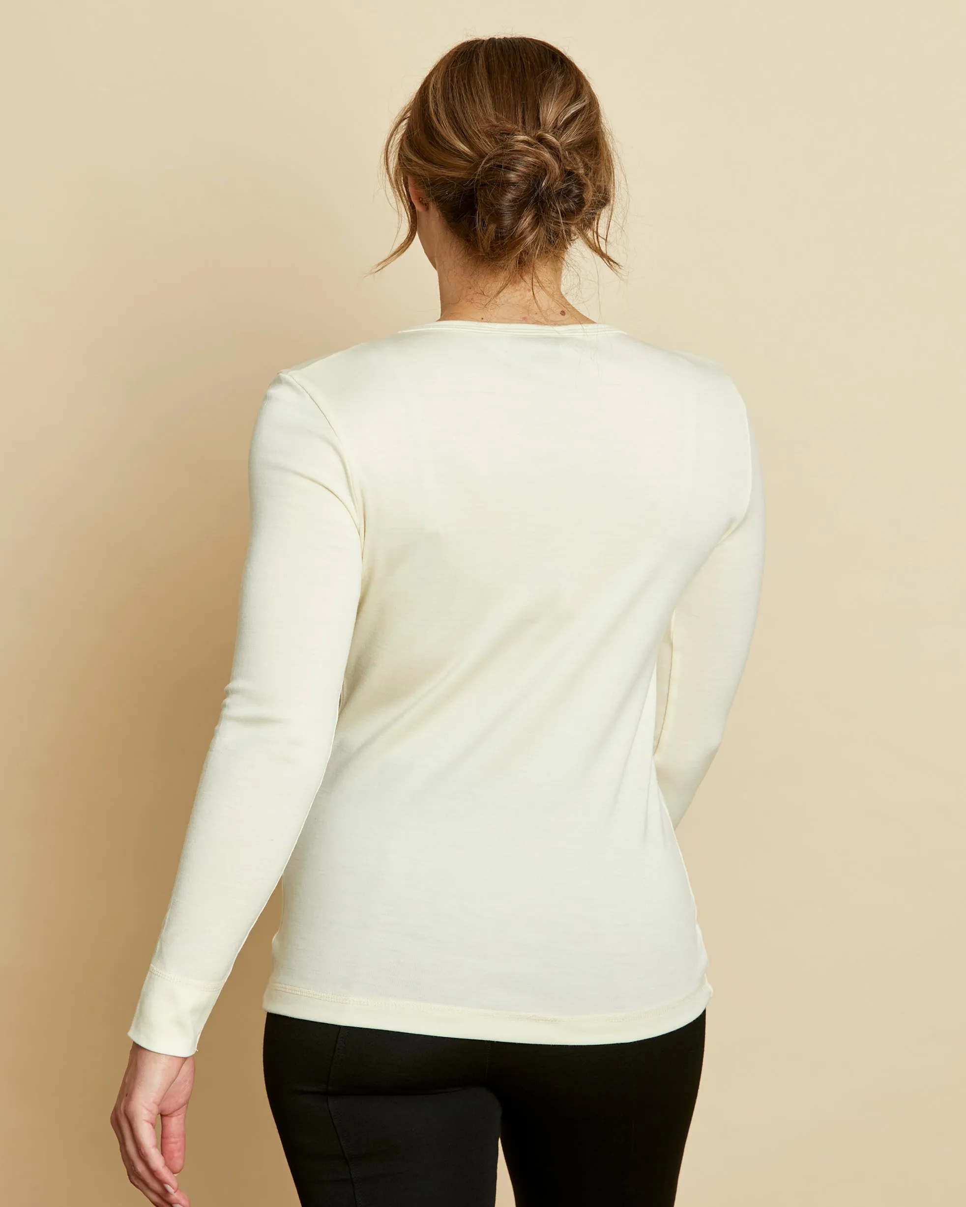 Womens Long Sleeve V Neck