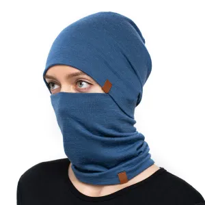 Women's Merino Beanie & Gaiter 2-Piece Denim