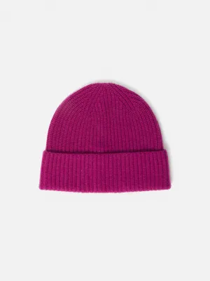 Wool Cashmere Blend Beanie | Raspberry