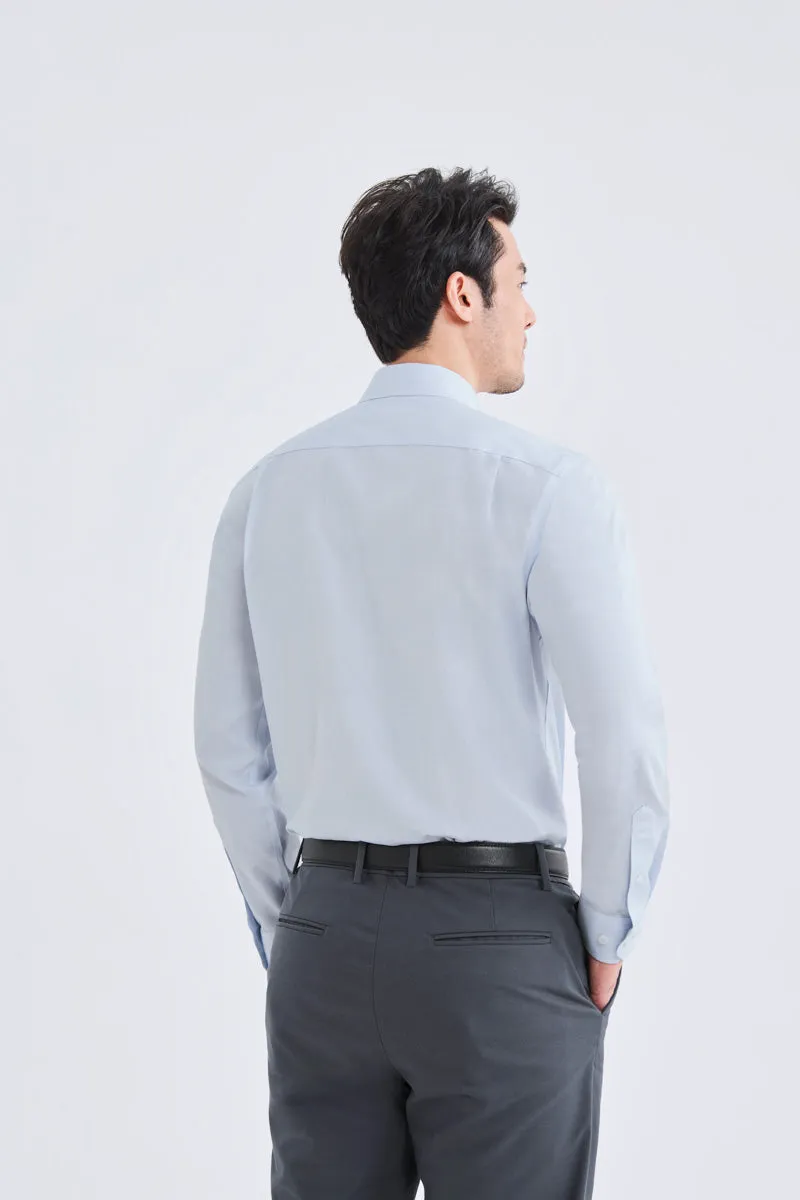 Wrinkle-Free Poplin Dress Shirt | Pale Blue Semi Plain 28513N