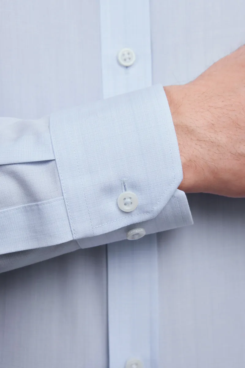 Wrinkle-Free Poplin Dress Shirt | Pale Blue Semi Plain 28513N