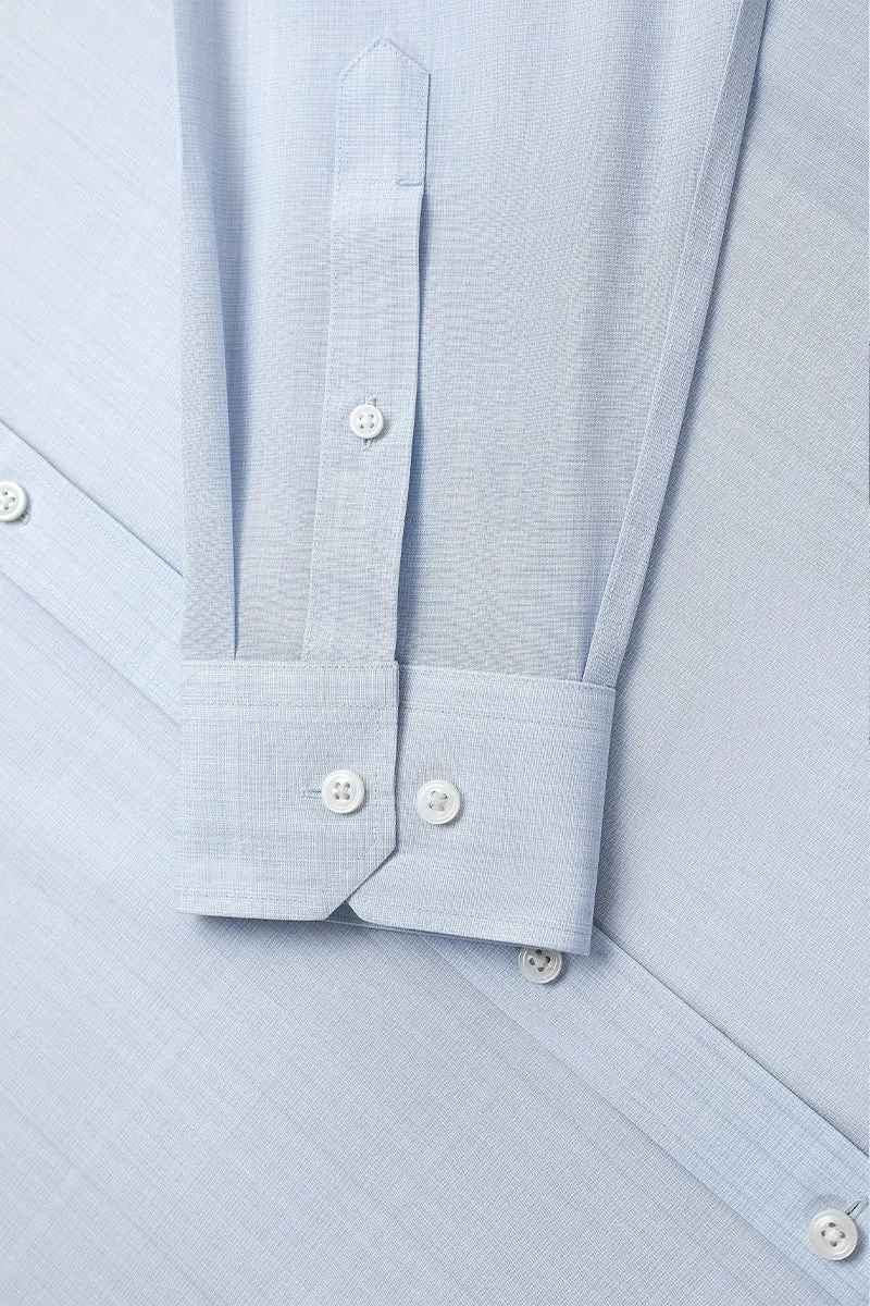 Wrinkle-Free Poplin Dress Shirt | Pale Blue Semi Plain 28513N