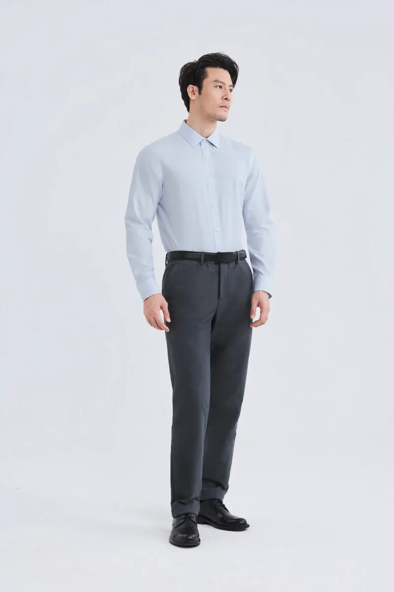 Wrinkle-Free Poplin Dress Shirt | Pale Blue Semi Plain 28513N